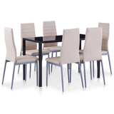 NNEVL Seven Piece Dining Set Cappuccino