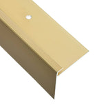 NNEVL F-shape Stair Nosings 15 pcs Aluminium 90 cm Gold