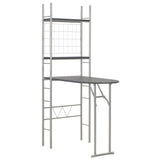 NNEVL 3 Piece Folding Dining Set with Storage Rack MDF and Steel Black