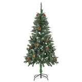 NNEVL Artificial Christmas Tree with Pine Cones and White Glitter 150 cm