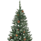 NNEVL Artificial Christmas Tree with Pine Cones and White Glitter 150 cm
