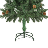 NNEVL Artificial Christmas Tree with Pine Cones and White Glitter 150 cm