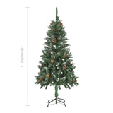NNEVL Artificial Christmas Tree with Pine Cones and White Glitter 150 cm