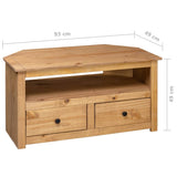 NNEVL Corner TV Cabinet 93x49x49 cm Solid Pine Panama Range