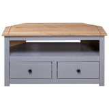 NNEVL Corner TV Cabinet Grey 93x49x49 cm Solid Pine Panama Range