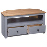 NNEVL Corner TV Cabinet Grey 93x49x49 cm Solid Pine Panama Range