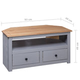 NNEVL Corner TV Cabinet Grey 93x49x49 cm Solid Pine Panama Range