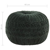 NNEVL Pouffe Cotton Velvet Smock Design 40x30 cm Green