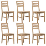NNEVL 7 Piece Dining Set Solid Wood Acacia