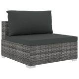 NNEVL 12 Piece Garden Lounge Set with Cushions Poly Rattan Grey