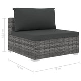 NNEVL 12 Piece Garden Lounge Set with Cushions Poly Rattan Grey