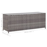NNEVL Garden Storage Box Grey 150x50x60 cm Poly Rattan