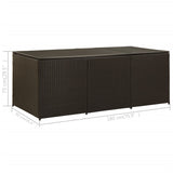 NNEVL Garden Storage Box Poly Rattan 180x90x75 cm Brown