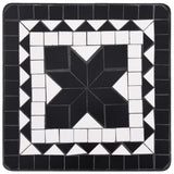 NNEVL Mosaic Side Table Black and White Ceramic