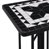 NNEVL Mosaic Side Table Black and White Ceramic