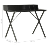 NNEVL Desk Black 80x50x84 cm