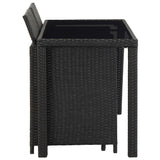 NNEVL 5 Piece Outdoor Dining Set with Cushions Poly Rattan Black