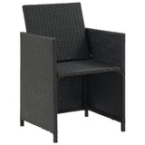 NNEVL 5 Piece Outdoor Dining Set with Cushions Poly Rattan Black