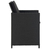 NNEVL 5 Piece Outdoor Dining Set with Cushions Poly Rattan Black