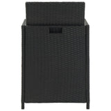 NNEVL 5 Piece Outdoor Dining Set with Cushions Poly Rattan Black