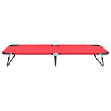 NNEVL Folding Sun Lounger Red Steel