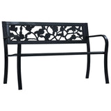 NNEVL Garden Bench 125 cm Black Steel
