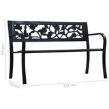 NNEVL Garden Bench 125 cm Black Steel