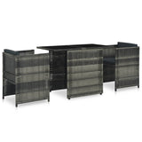 NNEVL 3 Piece Bistro Set with Cushions Poly Rattan Grey