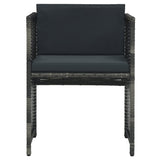 NNEVL 3 Piece Bistro Set with Cushions Poly Rattan Grey