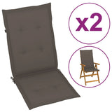 NNEVL Garden Chair Cushions 2 pcs Taupe 120x50x3 cm