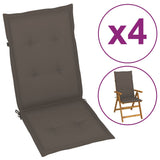 NNEVL Garden Chair Cushions 4 pcs Taupe 120x50x3 cm