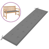 NNEVL Garden Bench Cushion Grey 200x50x3 cm