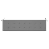 NNEVL Garden Bench Cushion Grey 200x50x3 cm