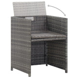 NNEVL 3 Piece Bistro Set with Cushions Poly Rattan Grey