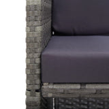 NNEVL 3 Piece Bistro Set with Cushions Poly Rattan Grey