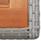 NNEVL 3 Piece Bistro Set with Cushions Poly Rattan Grey