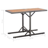 NNEVL 3 Piece Bistro Set with Cushions Poly Rattan Grey