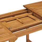 NNEVL Extending Garden Table (110-160)x80x75cm Solid Teak Wood