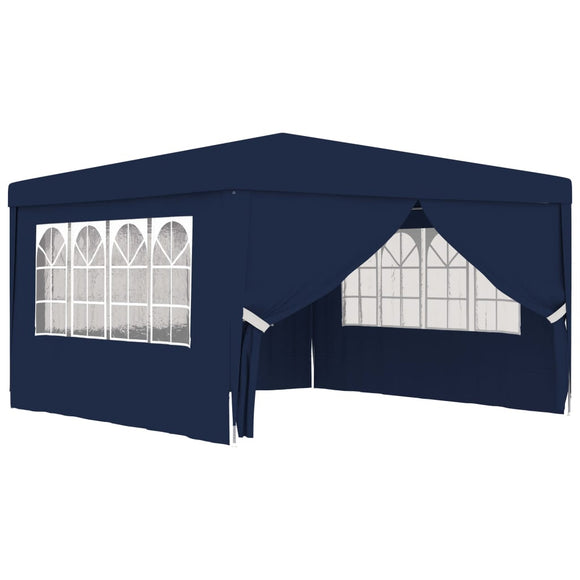 NNEVL Professional Party Tent with Side Walls 4x4 m Blue 90 g/m²