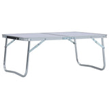 NNEVL Folding Camping Table White Aluminium 60x40 cm