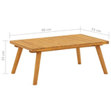 NNEVL Garden Coffee Table 90x55x35 cm Solid Acacia Wood