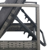 NNEVL Sun Lounger with Armrests Poly Rattan Grey