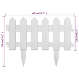 NNEVL Lawn Edgings 25 pcs White 10 m PP