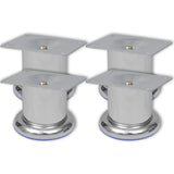 NNEVL Round Sofa Legs 8 pcs Chrome 60 mm