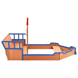 NNEVL Sandbox Pirate Ship Firwood 190x94.5x101 cm