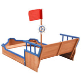 NNEVL Sandbox Pirate Ship Firwood 190x94.5x101 cm