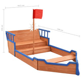 NNEVL Sandbox Pirate Ship Firwood 190x94.5x101 cm