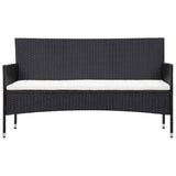 NNEVL 4 Piece Garden Lounge Set With Cushions Poly Rattan Black