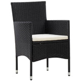 NNEVL 4 Piece Garden Lounge Set With Cushions Poly Rattan Black