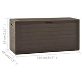 NNEVL Garden Storage Box Brown 120x50x60 cm Poly Rattan